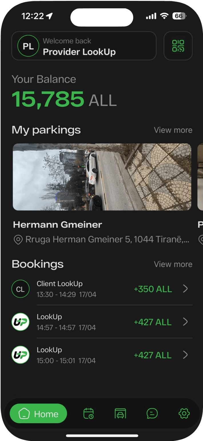 The LookUp provider dashboard